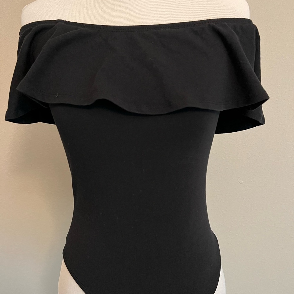 Topshop off the shoulder ruffle bodysuit